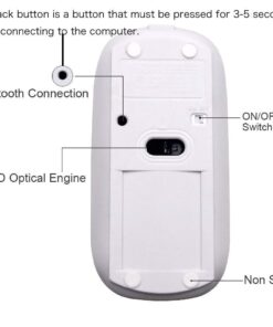 KLO Rechargeable Bluetooth Mouse for MacBook/MacBook air/Pro/iPad, Wireless Mouse for Laptop/Notebook/pc/iPad/Chromebook (BT/B Silver) BT/B Silver 10 61RGnFgKPCL