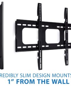 Alternative view of Mount-It! Low-Profile TV Wall Mount 1" Slim Fixed Bracket for 32, 40, 42, 48, 49, 50, 51, 52, 55, 60 inch TVs VESA Compatible up to 600 x 400 Black
