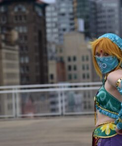 ColorGround Short Blonde Prestyled Cosplay Wig with elf ears Halloween 31 61RIi G24L