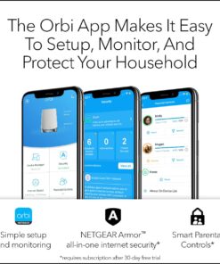 NETGEAR Orbi Whole Home Tri-Band Mesh WiFi 6 System (RBK653) – Router with 2 Satellite Extenders, Coverage Up to 6,000 Square Feet, 40 Devices, AX3000 (Up to 3Gbps) AX3000 | 3-Pack 33 61RLCmFKssL