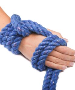 Ravenox Natural Twisted Cotton Rope | Made in The USA | Strong Triple-Strand Cordage for Sports, Décor, Pet Toys, Crafts, Macramé & Indoor Outdoor Use| by The Foot & Diameter (Multiple Color) Blue Glitter 1/2 Inch x 25 Feet 13 61RM n6Cm8L