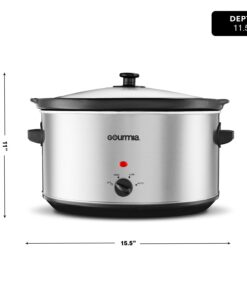 Gourmia PC850 Slow Cooker - Oval - Auto Mode - Cool Touch Handles - 8.5 Qt - 380W - Stainless Steel 15 61RNKBRSVdL