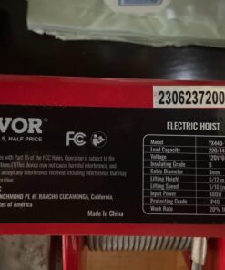 Happybuy 440 lbs Lift Electric Hoist, 110V Electric Winch with Zinc-Plated Steel Wire, 39.4 ft Lifting Garage Lift Hoist with 14ft Remote Control for Garage, Factories, Warehouses,Verandahs 440LBS 26 61RNNGyTL