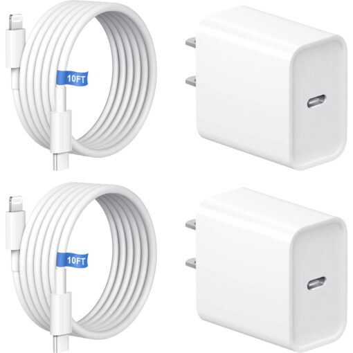 10FT iPhone 14 13 12 11 Charger, Long Charging Cable with 20W USB C Charger Block for iPhone 14/14 Pro/14 Pro Max/14 Plus/13/12/11/Xs Max/XR 2Pack 10FT