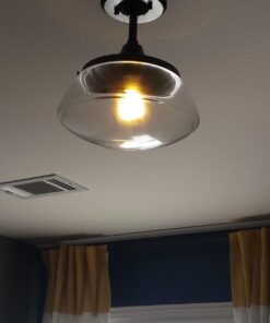 CLAXY Vintage Metal Glass Ceiling Light 1-Light Pendant Lighting Chandelier Oil-Rubbed Bronze 32 61RNvqm8TlL