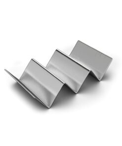 Pack of 4 - Stainless Steel Taco Holder Stand - Truck Tray Style - Each Rack Holds Up to 3 Tacos - Oven, Grill & Dishwasher Safe - Size 8" x 4" x 2" 4 Pack 27 61RUDgzzluL