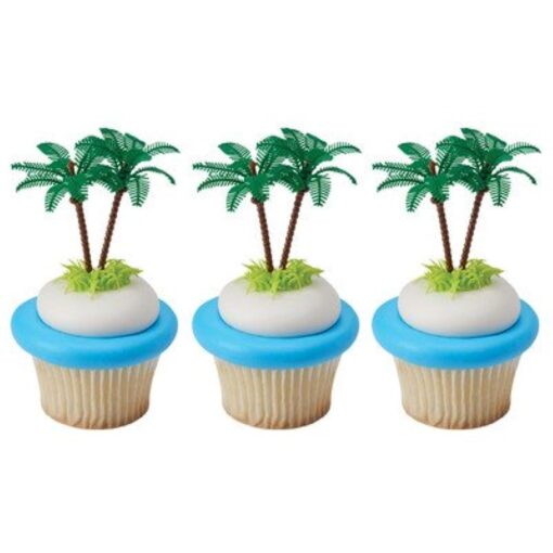 Bag of 12 ~ Palm Tree Picks ~ Cake / Cupcake Topper