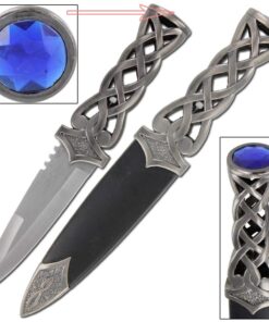 Alternative view of Armory Replicas Endless Gaelic Knot Sgain Dubhs Dagger Blue Gem - Dagger