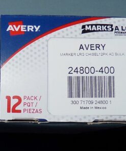 Avery Marks A Lot Permanent Markers, Large Desk-Style Size, Chisel Tip, Water and Wear Resistant, 12 Red Markers (08887) 23 61RVpzlecPL
