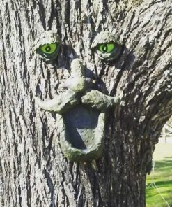 Tree Face Bird Feeder (Hand Painted) Fun Outdoor Decor Includes Glow in The Dark Eyes 26 61RaOHXZ00L