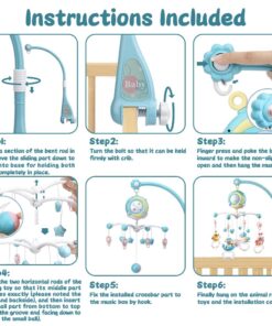 Baby Musical Crib Mobile with Timing Function Projector Lights,Stand-Along Rattles and 150 Melodies Music Box with Remote Control for Newborn 0-24 Months Blue 31 61Ranlk3kQL