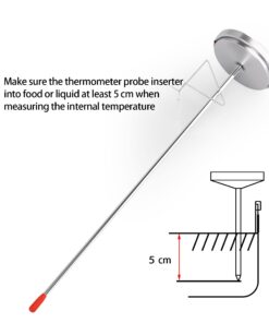 Candy Thermometer Deep Fry/Jam/Sugar/Syrup/Jelly Thermometer with Stainless Steel Large 2" Dial & 9" Accurate Sensitive Long Probe Oil Thermometer Cooking Thermometer Candy DeepFry Thermometer-9 Inch Probe 23 61Rdl0HLuYL