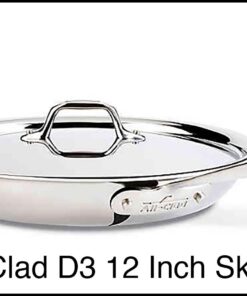 All-Clad D3 3-Ply Stainless Steel Fry Pan 12 Inch Induction Oven Broiler Safe 500F, Lid Safe 350F Pots and Pans, Cookware Silver 12-Inch 42 61RhB9G7WRL