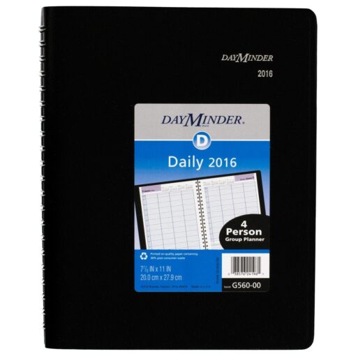 AT-A-GLANCE Daily Appointment Book 2016, Four-Person, 7-7/8 x 11 Inches, Black (G560-00-16) 2016 Old Edition