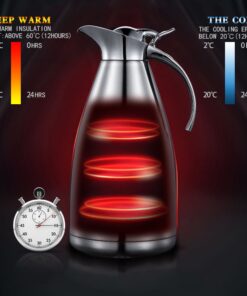 Bonnoces 68 Oz Stainless Steel Thermal Carafe - Double Walled Vacuum Insulated Thermos/Carafe with Lid - Coffee/Tea Carafe Heat & Cold Retention - 2 Liter Pink 16 61Ri7GZ wbL