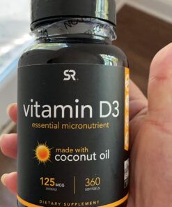 Sports Research Vitamin D3 5000 IU with Coconut MCT Oil - High Potency Vitamin D Supplement for Immune & Bone Support - Non-GMO Verified, Gluten & Soy Free – 125mcg, 360 Liquid Softgels 360 Count (Pack of 1) 49 61RiKuWbxL