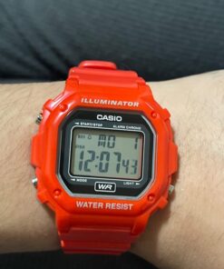 Casio Unisex F-108WH-1ACF Big Square Digital Display Quartz Black Watch Red 25 61RjkDYrCgL