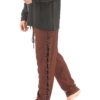 ThePirateDressing Medieval Renaissance Pirate Cosplay Costume Mens Lace-Up Pants Large Chocolate Rayon Fabric (Design# 1122) 7 61Rkxy6BMEL