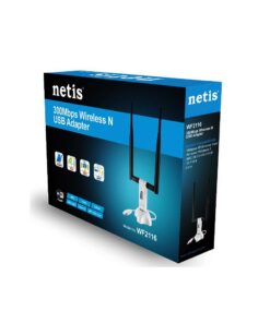 Netis Wireless N 300Mbps Long-Range USB Adapter with Two 5dBi Antennas and USB 2.0 Cradle (WF-2116), 300 Mbps High Gain 15 61Rl6Imd7bL