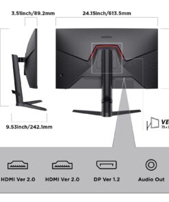 KOORUI 27 Inch Gaming Monitor, QHD(2560 * 1440) Vertical Rotating Computer Monitors, 144Hz/170Hz, IPS, 1ms, HDR 400, Adpitive Sync, 2X HDMI & DisplayPort 2K Monitor, Height Adjustable 27inch/170hz/IPS 12 61RlV7PpoZL