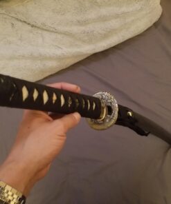 Handmade Sword – Japanese Samurai Wakizashi Swords, Practical, Hand Forged, 1045/1095 Carbon Steel, Heated Tempered, Full Tang, Sharp, Wooden Scabbard Warrior Red Tsuka 28 61RpXGQhuL