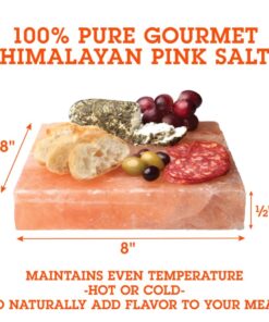 Alternative view of Himalayan Pink Salt Block for Grilling (8"x8") - Barbecue Grill Slab Maintains Even Temperature Hot or Cold - Naturally Adds Salty Flavor to Cooking - Perfect for Barbecues- Holiday Christmas BBQ Gift