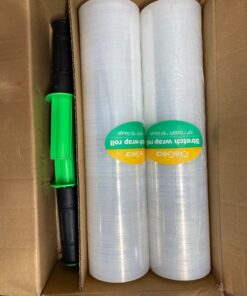 Stretch Film/Wrap with Handles, CreGear 15 Inch x 1000 Feet Shrink Wrap 2 Pack, Industrial Strength Plastic Wrap Roll, Heavy Duty Shrink Film Rolls for Moving Packing Storage Pallet, 60 Gauge, Clear Clear-15*1000*60-2pack 44 61RqjIKY8pL