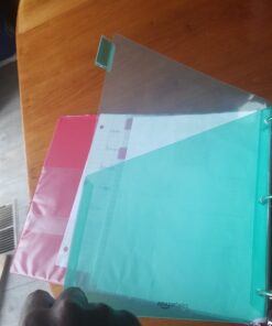 Amazon Basics Two Pocket Plastic Dividers, 8 Tab Set, 24 Count (Pack of 3), Letter Size, Assorted Color 37 61RqpqaanqL