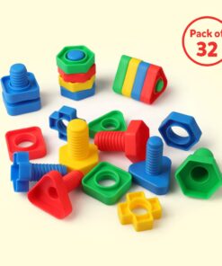 Coogam 32 PCS Jumbo Nuts and Bolts Set Shapes and Colors Matching Toys Occupational Therapy Tools Screw Nut Toy Sorting Building Construction Fine Motor Skills for Kids 20 61RrnunAj2L