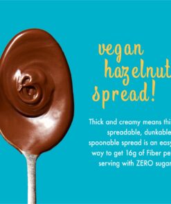 Vegan Cocoa Hazelnut Spread by ChocZero - Keto Friendly, Sugar Free Dessert and Keto Bread Topping - Low Carb Chocolate (1 jar, 12 oz) Dark Chocolate Hazelnut Spread 11 61RsznOjcAL