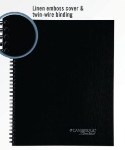 Cambridge Limited Business Notebook, 8-1/4 x 11 Inches, Wirebound, Action Planner, Black (06064) 11" x 8-1/4" 15 61RtJdxK48S