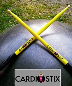 CardioStix Basic 4.5oz (1 PAIR YOU CHOOSE) American Hickory Wood Cardio Drum Sticks w/Black Grips | For Drumming, Fitness, Aerobic Class, Exercises(Mint) Movin' Mint 8 61RuscMtToL