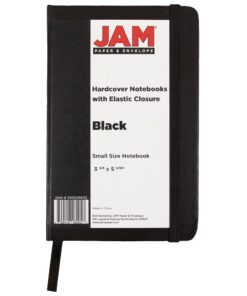JAM Paper Hardcover Notebook with Elastic Band - Small Journal - 3 1/2 x 5 1/2 - Black - 100 Lined Sheets - Sold Individually Travel Size/Small 7 61Rv BAwCVL