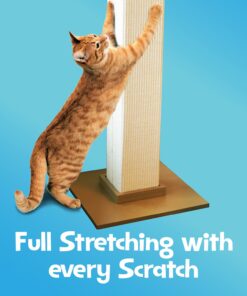 SmartCat Ultimate Scratching Post – Beige, Large 32 Inch Tower - Sisal Fiber, Simple Design - For All Cats Brown 31 61RvHlaA5hL