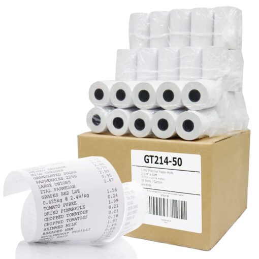 Gorilla Supply Thermal Paper Receipt Roll 2-1/4" x 50' BPA Free 50 Rolls 2 1/4" X 50'