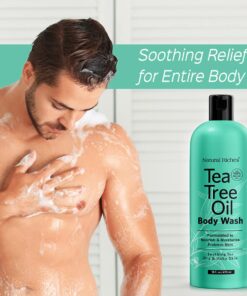Natural Riches Tea Tree Body Wash - Body Soap to Fight Itchy Skin & Body Odor - Peppermint, Eucalyptus & Tea Tree Oil - Women & Mens Natural Body Wash - 16 fl oz 16 Fl Oz (Pack of 1) 24 61Rvq3b294L