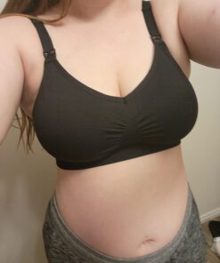 HOFISH 3PACK Full Bust Seamless Nursing Maternity Bras Bralette S-XXL with Extra Bra Extenders & Clips X-Large Blackbeigepink 31 61Rx6gy jFL 1