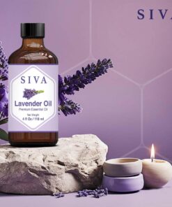 Siva Lavender Essential Oil 4oz (118ml) Premium Essential Oil with Dropper for Diffuser, Aromatherapy, Hair Care, Scalp Massage & Skin Care 4 Fl Oz (Pack of 1) 26 61RxhvNlk2L