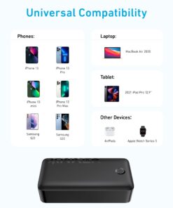 Anker Portable Charger, Power Bank, 40,000mAh 30W Battery Pack with USB-C High-Speed Charging, for MacBook, iPhone iPhone 15/15 Plus/15 Pro/15 Pro Max, iPhone14/13/12 Series, Samsung Galaxy, iPad black 30 61RxnYQzyzL