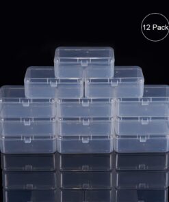 BENECREAT 12 Pack 3.5x2.4x1.2 Inches Rectangular Clear Plastic Bead Storage Box with Lid for Small Items and Crafts 3.5*2.4*1.2 Inch 3.5*2.4*1.2 Inch - Rectangle 10 61RyGvwjk9L