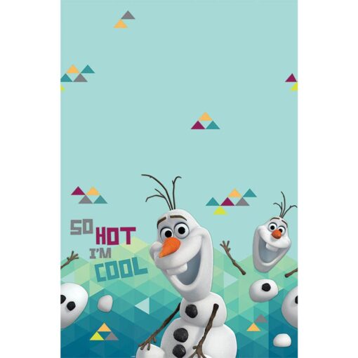 Disney Olaf Plastic Table Cover Birthday Party Tableware Decoration (1 Piece), Sky Blue/Teal, 54" x 96".