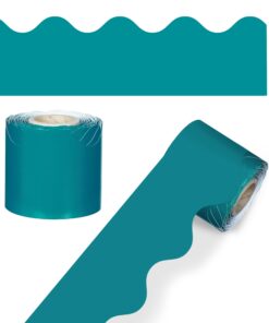 Carson Dellosa 36 Ft Scalloped Teal Bulletin Board Borders, Classroom Borders for Bulletin Board, White Board, Cork Board, Locker, and Classroom Décor, Bulletin Board Trim 9 61S DtwwWGL