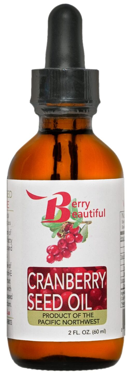 Berry Beautiful Cranberry Seed Oil - Moisturizing Oil for Face, Body & Hair - Cold Pressed from US grown Cranberries - 2 fl oz