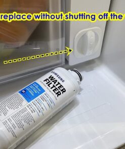 SAMSUNG Genuine Filter for Refrigerator Water and Ice, Carbon Block Filtration, Reduces 99% of Harmful Contaminants for Clean, Clear Drinking Water, 6-Month Life, HAF-QIN/EXP, 1 Pack Filters 34 61S LNbcMSL