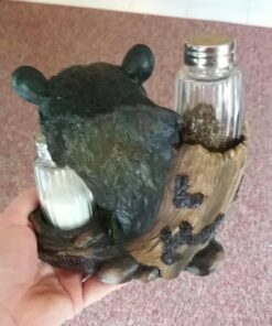 Black Bear Glass Salt and Pepper Shaker Set Sculpture Kitchen Decor in Rustic Lodge and Cabin Figurines by Home-n-Gifts 15 61S00fONwvL
