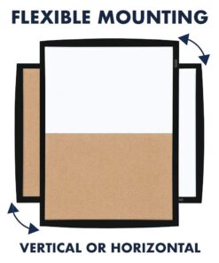 Quartet Combination Magnetic Whiteboard & Corkboard, 17" x 23", Combo Dry Erase White Board & Cork Board, Curved Frame, Message Board, Black Frame (41723-BK) 17" x 23" Combo (Black Curved Frame) 26 61S1q2y7JBL
