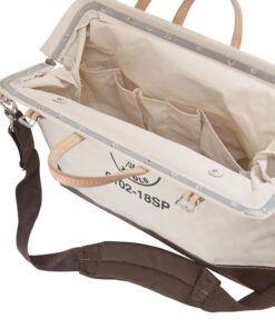Klein Tools 5102-18SP Deluxe Canvas Tool Bag Made of Natural Canvas with 13 Interior Pockets and Detachable Shoulder Strap, 18-Inch 18 61S3BbKwvzL