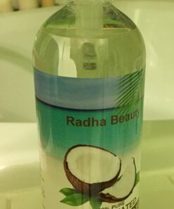 Radha Beauty Fractionated Coconut Oil - 100% Pure & Natural Carrier and Base Oil for Aromatherapy, Hair and Skin - Comes with Pump, 16 fl oz. 39 61S4 bp2lpL