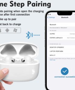 Wireless Earbuds, Bluetooth 5.3 Headphones Mini Wireless in Ear with ENC Noise Cancelling Mic, 30H with HiFi Stereo IP7 Waterproof Earphones Air Buds Pro Touch Control Smart Pop-up Auto Pairing White-Pro 11 61S5TkDPXBL
