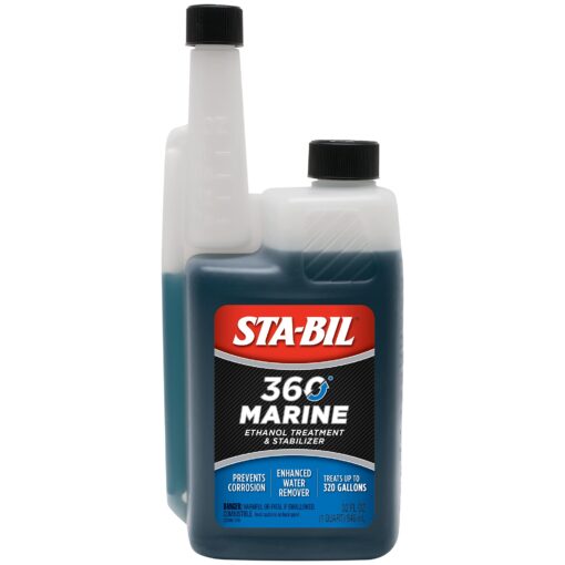 STA-BIL 360 Marine Ethanol Treatment & Fuel Stabilizer - Full Fuel System Cleaner - Fuel Injector Cleaner - Removes Water- Protects Fuel System - Treats 320 Gallons - 32 Fl. Oz. (22240) Blue 32 oz.